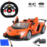 Lamborghini Toy RC Racing Car with Openable Doors, Multicolor | Remote Control Car for Kids and Adults | High-Speed RC Car | Rechargeable Battery-Powered