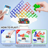 16 Pcs Tetra Tower Stacking Blocks Game for Kids & Adults - Balancing Building Toys for Parties & Travel, Multi-Colored