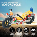 154PCS Children Iq Developmental Screw Nut Construction Alloy Motorbike Model DIY Intelligent Assembly Motorcycle Toys for Kids