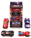 Mini Diecast Car Set for Kids, Avenger Series of 4 Racing Vehicles for Play and Competition - Multicolor