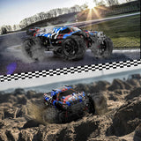 Remote Control Car 1:16, High Speed 40 km/h, 2.4 GHz, 4 WD, Radio-Controlled Monster Truck, Toy for Teenagers Aged 12 and Over, 55 Minutes Playtime, Range 50 m, Radio-controlled car.