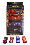 Mini Diecast Car Set for Kids, Avenger Series of 4 Racing Vehicles for Play and Competition - Multicolor