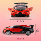 Remote Control High Speed Drift Red Bugatti Car - Rechargeable RC Electric Sport Race Toy Car Realistic Lambo Model Vehicle with Led Lights - Birthday Gift for Kids, Girls, Boys