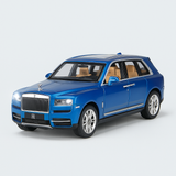 1/24 Rolls-Royce Model Car with Sound & Light – Blue Zinc Alloy Pull Back Toy - Blue