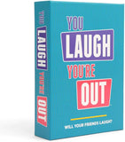 Fun with the hilarious You Laugh, You’re Out game! Perfect for family gatherings, parties, or game nights with friends