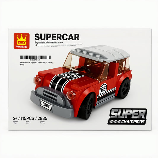 Building blocks for 10 year olds – red racing car toy set with 115 pieces, Supercar champions series